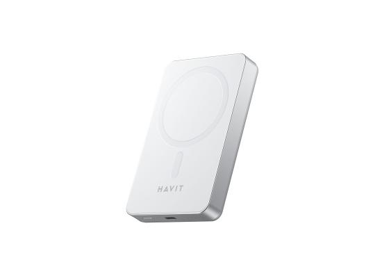 HAVIT PB5216 5000mAh Magnetic Wireless Power Bank – White